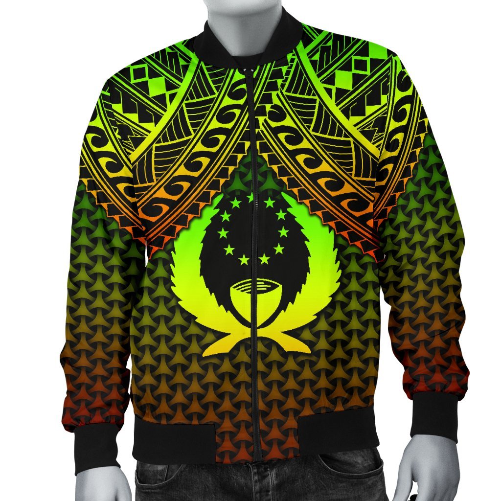 Polynesian Pohnpei Men's Bomber Jacket - Reggae Vintage Polynesian Patterns - Polynesian Pride