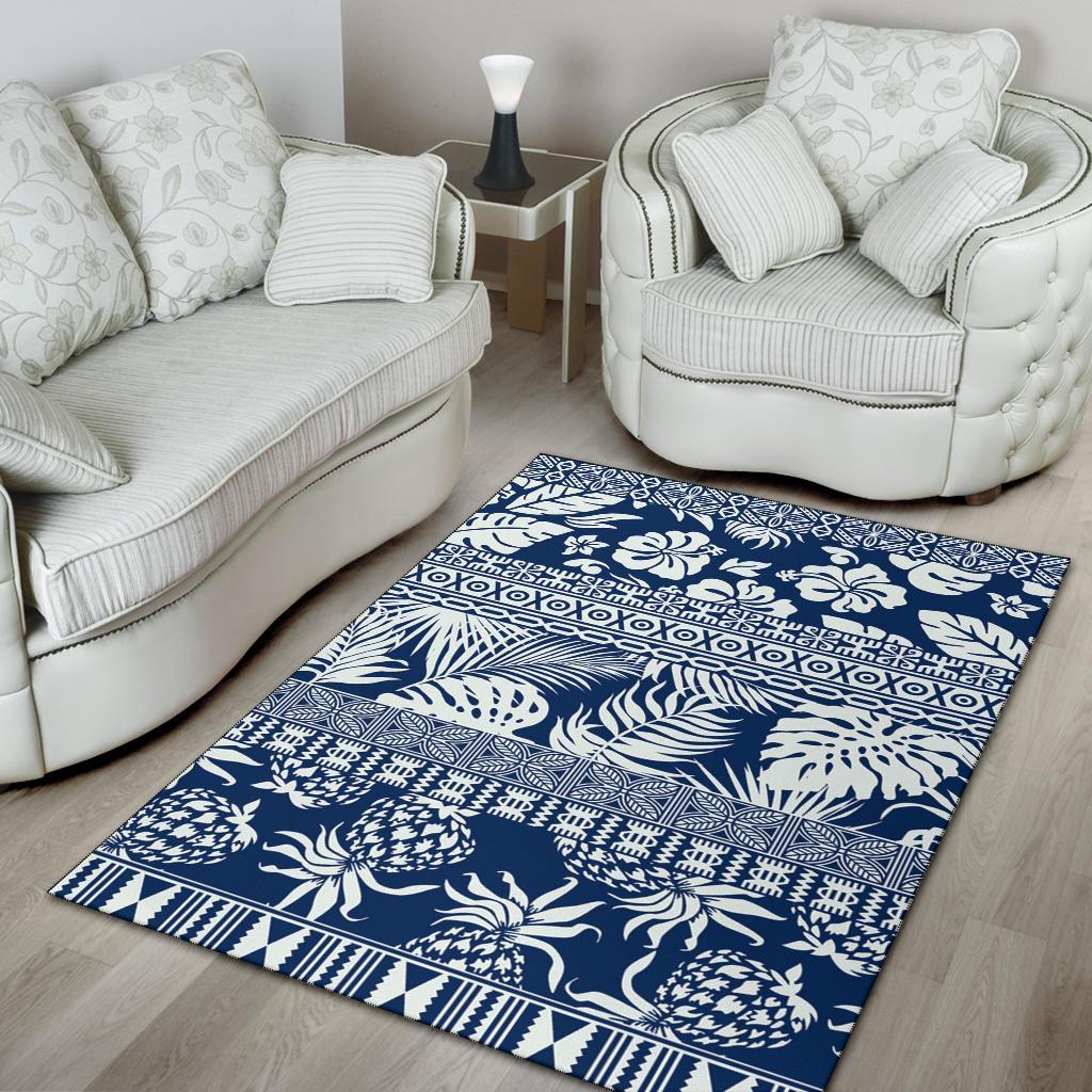 Polynesian Area Rug - Hibiscus Tropical Leaves Pattern - Polynesian Pride