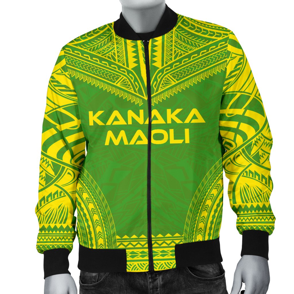 Kanaka Maoli Flag Polynesian Chief Men's Bomber Jacket - Polynesian Pride
