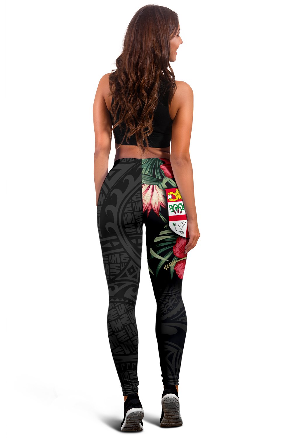 Fiji Polynesian Leggings - Hibiscus Coat of Arms - Polynesian Pride