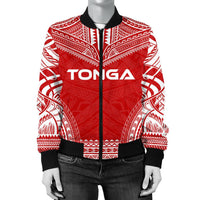 Tonga Flag Polynesian Chief Women'S Bomber Jacket - Polynesian Pride