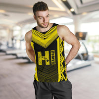 Hawaiian Kanaka Polynesian Men's Tank Top Active Yellow - Polynesian Pride