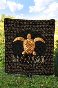 Hawaii Turtle Golden Premium Quilt - Polynesian Pride
