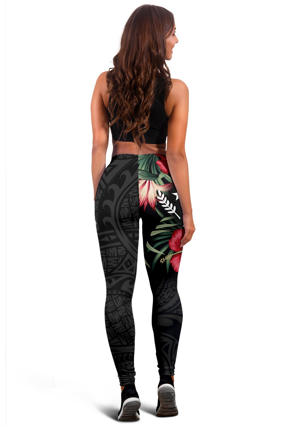 Kosrae Polynesian Leggings - Hibiscus Coat of Arms - Polynesian Pride