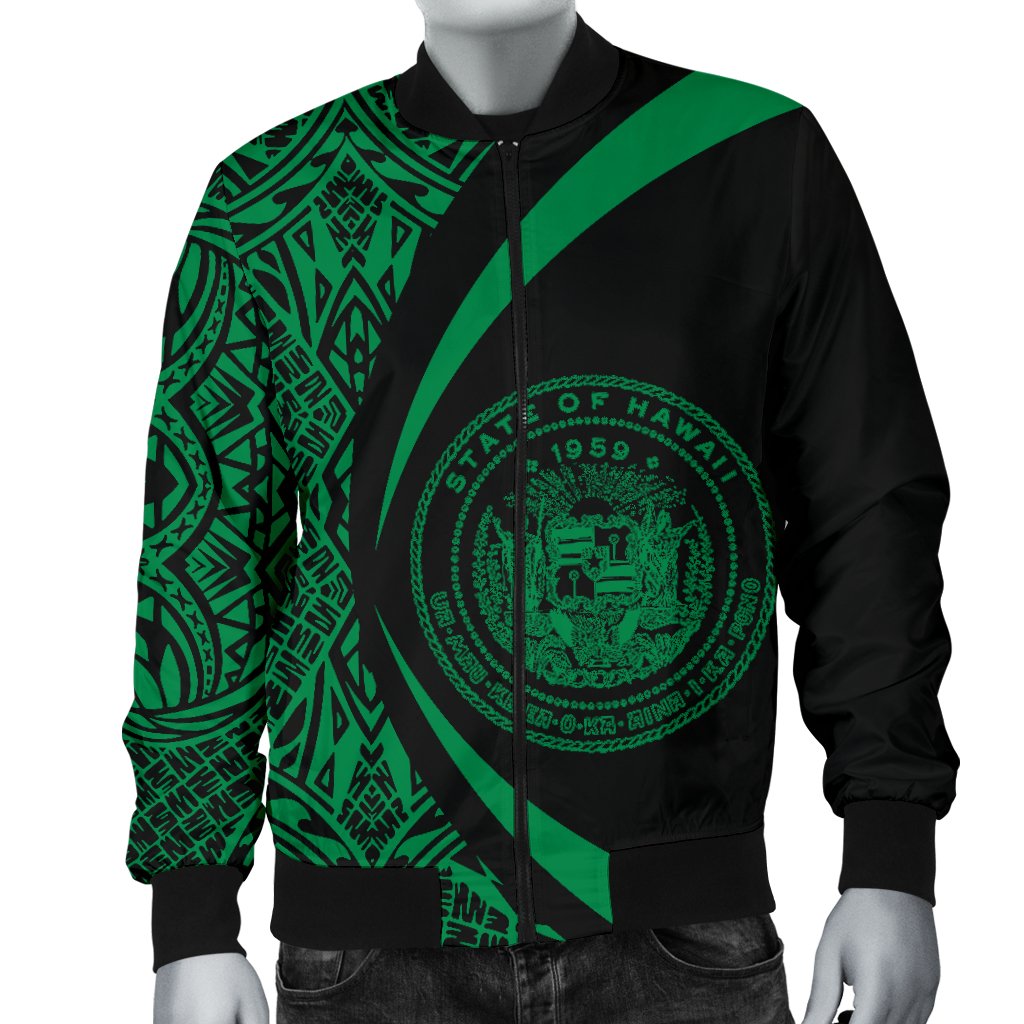 Hawaii Coat Of Arm Polynesian Men's Bomber Jacket - Circle Style 04 - Polynesian Pride