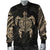 New Zealand Men Bomber Jacket , Maori Turtle Tattoo - Gold - Polynesian Pride