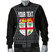 Fiji Custom Personalised Men's Bomber Jacket - Tapa Pattern Sport Style - Polynesian Pride