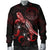 Palau Polynesian Men's Bomber Jacket - Turtle With Blooming Hibiscus Red - Polynesian Pride