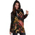 Kosrae Polynesian Hoodie Dress - Turtle With Blooming Hibiscus Gold - Polynesian Pride