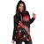 Nauru Polynesian Hoodie Dress - Turtle With Blooming Hibiscus Red - Polynesian Pride