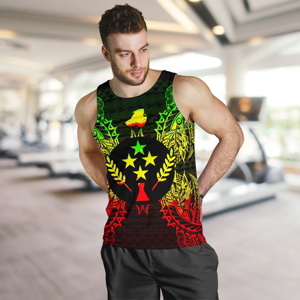 Kosrae Polynesian Men Tank Top Map Reggae - Polynesian Pride