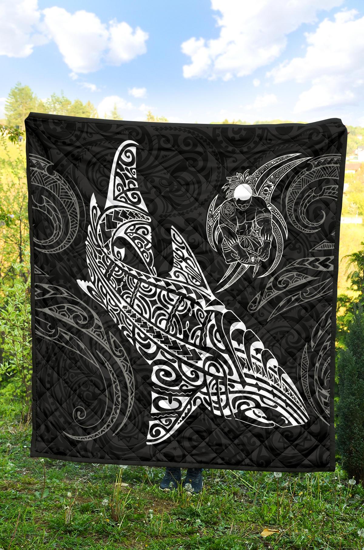 Polynesian Quilt - Polynesian White Shark Warrior Tattoo - Polynesian Pride