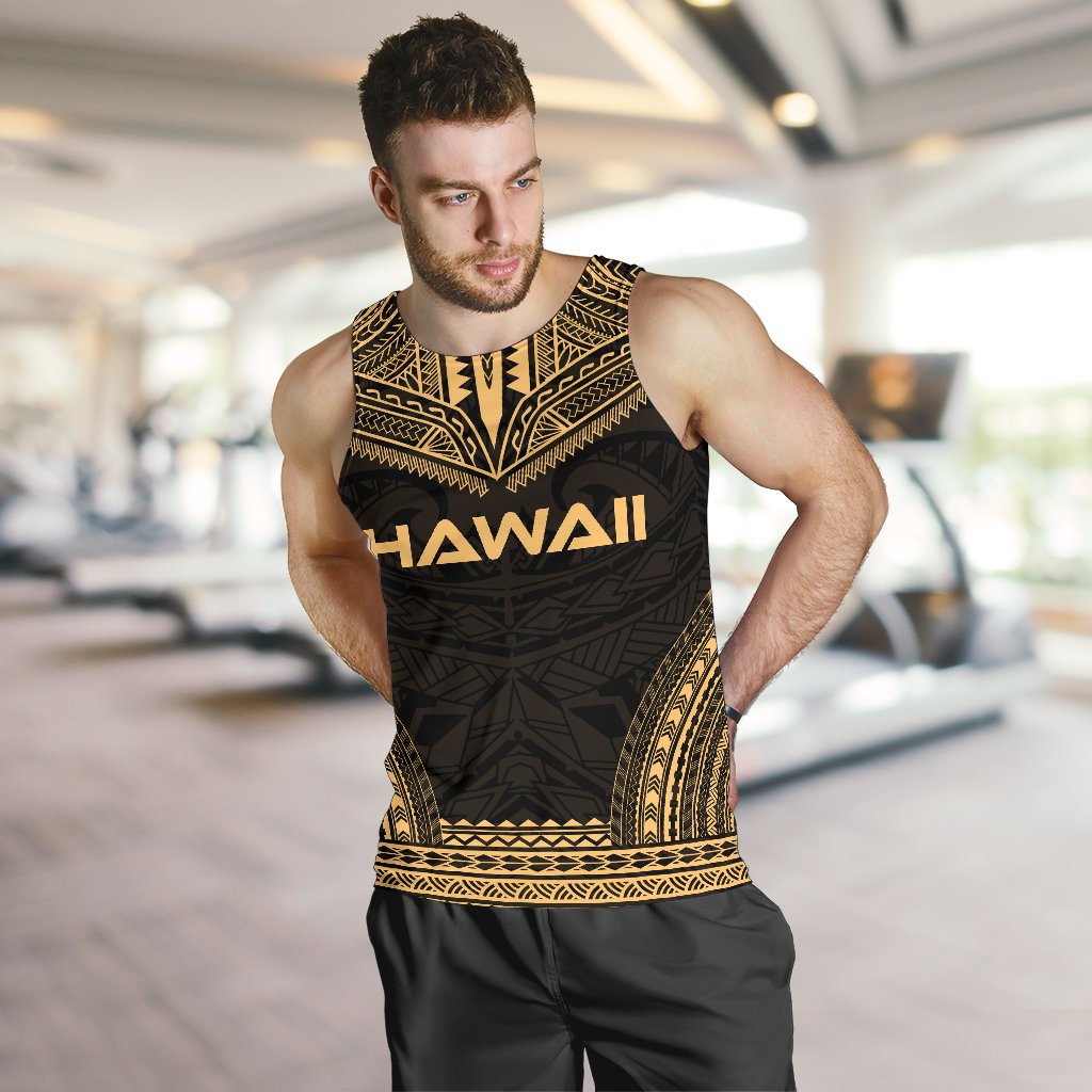Hawaii Men's Tank Top - Polynesian Chief Gold Version - Polynesian Pride