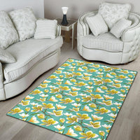 Tropical Plumeria Blue Rug - Polynesian Pride