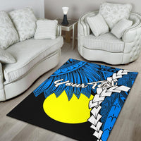 Palau Polynesian Custom Personalised Are Rug - Tribal Wave Tattoo Flag Style - Polynesian Pride