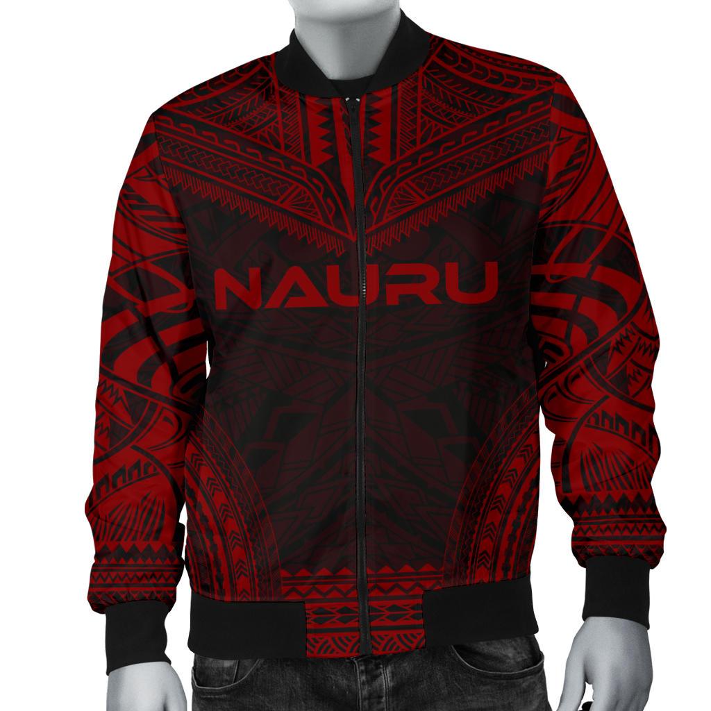 Nauru Polynesian Chief Men's Bomber Jacket - Red Version - Polynesian Pride