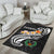 Pohnpei Area Rug - Pohnpei Seal Polynesian Patterns Plumeria (Black) - Polynesian Pride