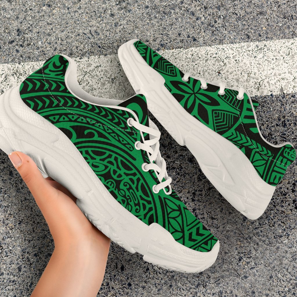 Polynesian Hawaiian Style Tribal Tattoo Green Chunky Sneakers - Polynesian Pride