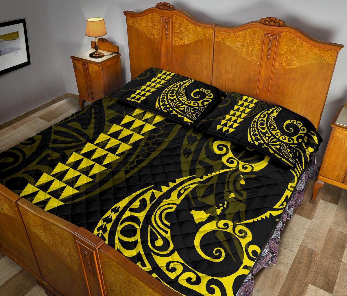 Hawaii Polynesian Quilt Bed Set Yellow - Polynesian Pride