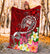 Guam Premium Blanket - Turtle Plumeria (Red) - Polynesian Pride