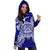 American Samoa Polynesian Hoodie Dress Map Blue - Polynesian Pride