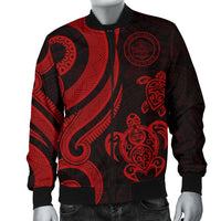 Palau Men's Bomber Jacket - Red Tentacle Turtle - Polynesian Pride