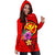 Hawaii Polynesian Women's Hoodie Dress - Floral With Seal Red - Polynesian Pride