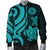 American Samoa Men's Bomber Jacket - Turquoise Tentacle Turtle - Polynesian Pride