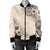 Cook Islands Women's Bomber Jacket - The Beige Hibiscus - Polynesian Pride