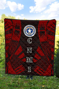 Northern Mariana Islands Premium Quilt - Northern Mariana Islands Seal Polynesian Red Tattoo - Polynesian Pride