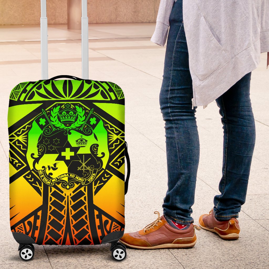 Tonga Polynesian Luggage Covers - Tonga Reggae Seal with Polynesian tattoo - Polynesian Pride