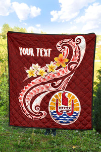 Tahiti Personalised Premium Quilt - Tahiti Seal Polynesian Patterns Plumeria - Polynesian Pride