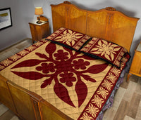 Hawaiian Quilt Pattern Palm Tree Proudly Quilt Bed Set - Polynesian Pride