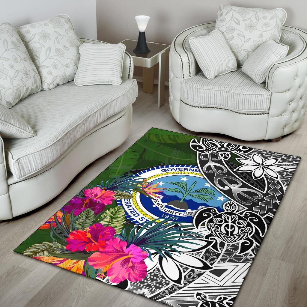 Federated States of Micronesia Area Rug - Turtle Plumeria Banana Leaf - Polynesian Pride