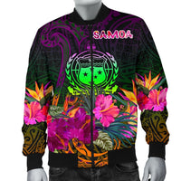 Samoa Men's Bomber Jacket - Summer Hibiscus - Polynesian Pride