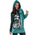 Federated States of Micronesia Women's Hoodie Dress Turquoise - Turtle With Hook - Polynesian Pride