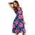 Hawaii Tropical Flowers With Hummingbirds Palm Leaves Midi Dress - Polynesian Pride