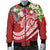 The Philippines Men's Bomber Jacket - Summer Plumeria (Red) - Polynesian Pride