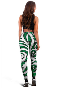 Polynesian Maori Ethnic Ornament Green Hawaii Women's Leggings AH - Polynesian Pride