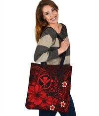 Polynesian Hawaii Tote Bag Women's Bomber Jacket - Humpback Whale with Hibiscus (Red) - Polynesian Pride