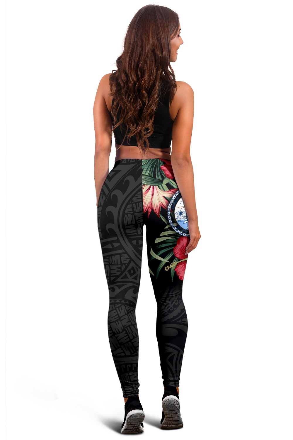 Marshall Islands Polynesian Leggings - Hibiscus Coat of Arms - Polynesian Pride
