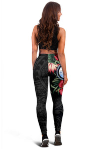 Marshall Islands Polynesian Leggings - Hibiscus Coat of Arms - Polynesian Pride