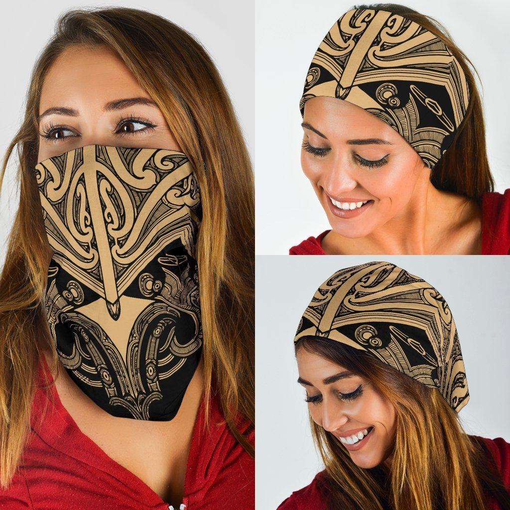 New Zealand Maori Koru Bandana 3 Pack - Gold - Polynesian Pride