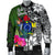 Cook Islands Men Bomber Jacket - Turtle Plumeria Banana Leaf - Polynesian Pride