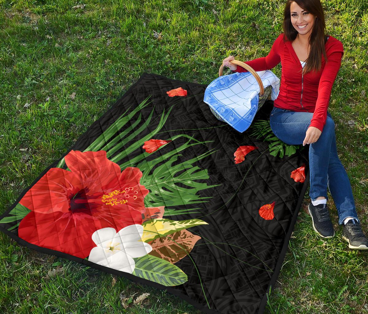 Hawaii Hibiscus Polynesian Premium Quilt - Polynesian Pride