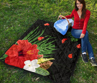 Hawaii Hibiscus Polynesian Premium Quilt - Polynesian Pride
