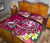 Tonga Custom Personalised Quilt Bed Set - Turtle Plumeria (Pink) - Polynesian Pride