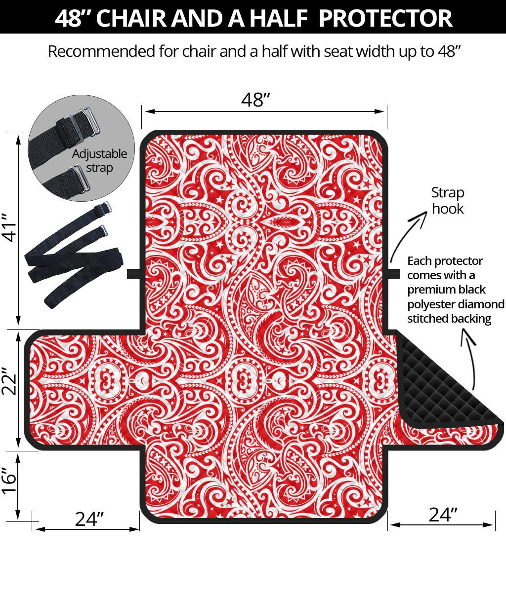 Tonga Chair Sofa Protector - Red Color Patterns - Polynesian Pride