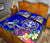 Tonga Custom Personalised Quilt Bed Set - Turtle Plumeria (Blue) - Polynesian Pride