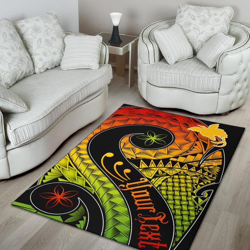 Papua New Guinea Personalised Area Rug - PNG Bird And Polynesian Decorative Pattern - Polynesian Pride
